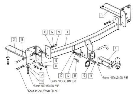 Фаркоп TowRus для Volkswagen Teramont 2022-  269092 в Кемерово